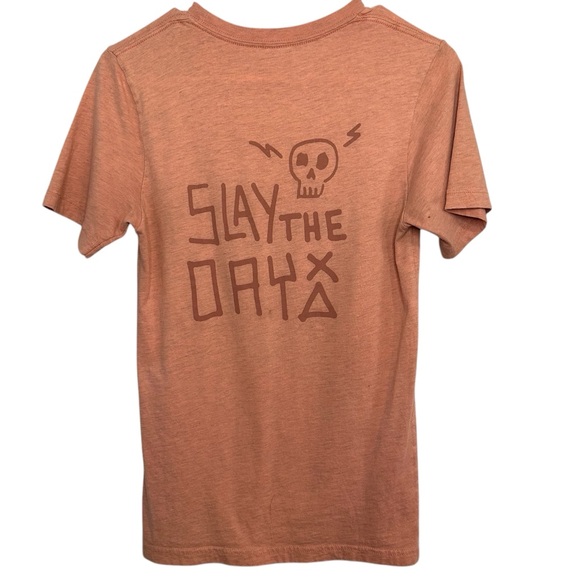 Dutch Bros VINTAGE SMALL “Slay The Day” Rust Orange Graphic Tee DB 1992 Soft - Picture 1 of 5